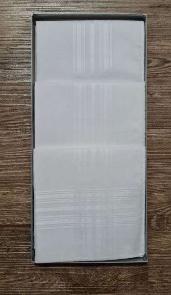 3er-set herrenstofftaschentuch weiss,45cm x 45cm